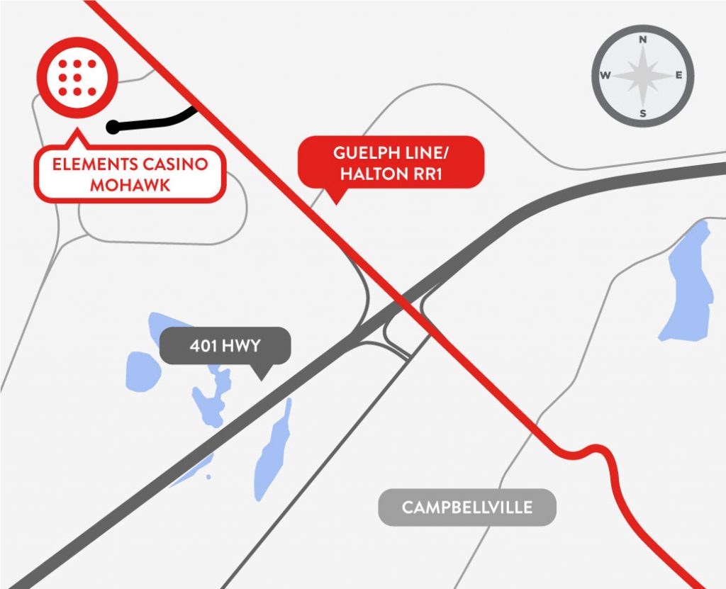 ELEMENTS CASINO MOHAWK DIRECTIONS MAP